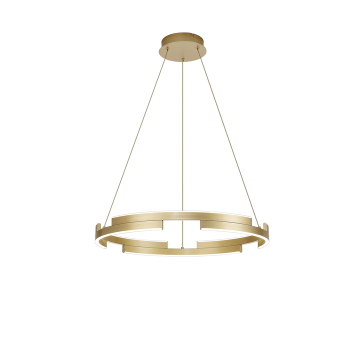 Idolite Chislett 60CM Gold Finish Led Round Led Pendant Light Complete With 3 Step Dimming - 3500K