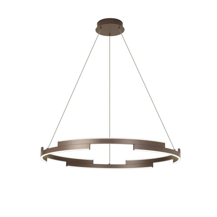 Idolite Chislett 80CM Brown Oxide Finish Led Round Led Pendant Light Complete With 3 Step Dimming - 4000K