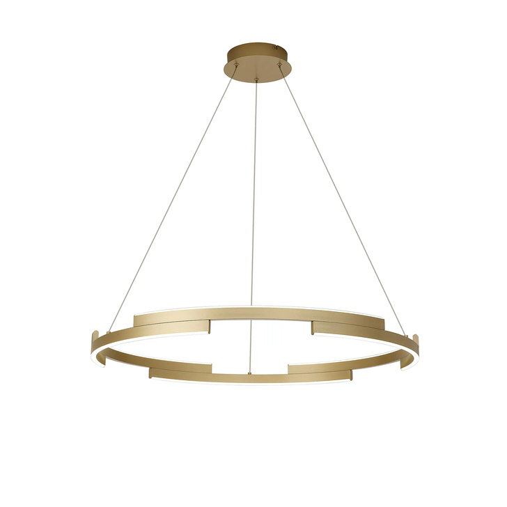 Idolite Chislett 80CM Gold Finish Led Round Led Pendant Light Complete With 3 Step Dimming - 3500K