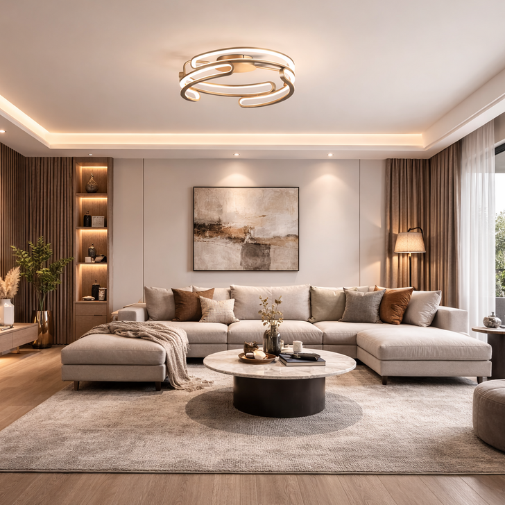 Idolite Conlon 60cm Matt Satin Nickel Flush Led Ceiling Light With 3 Step Dimming - 3000K