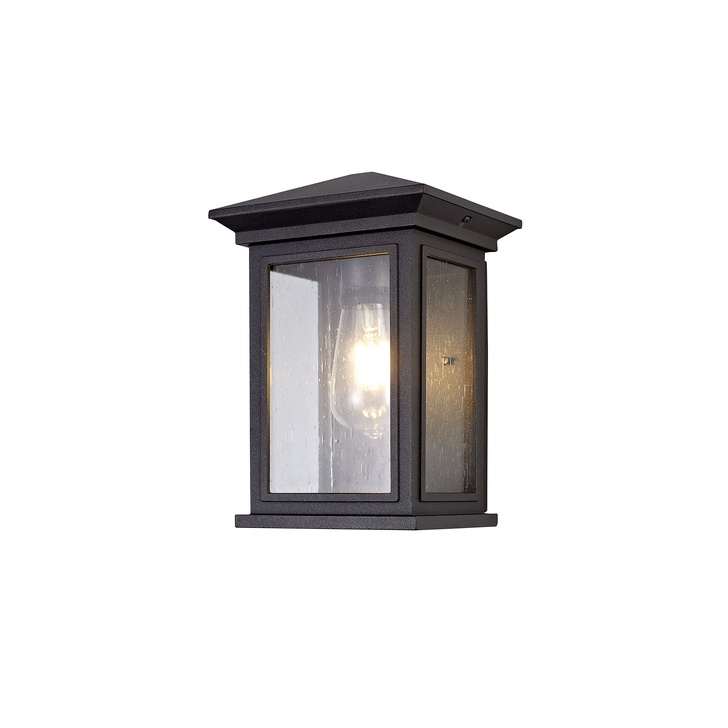 Idolite Cook Anthracite Flush Exterior Wall Light Complete With Clear Seeded Glass - IP54