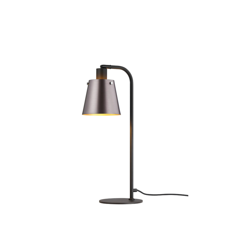 Idolite Coughlan Black 1 Light Table Lamp Complete With Brown/Copper Metal Shade