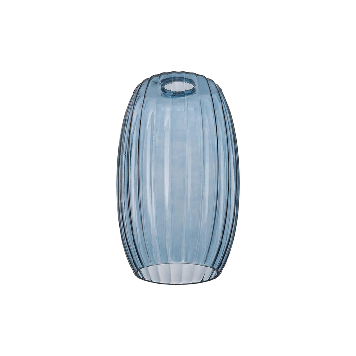 Idolite Devine 18x29cm Petrol Blue Ribbed Tubular Glass Shade