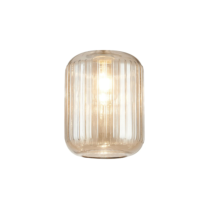 Idolite Devine 20x25.5cm Champagne Ribbed Cylinder Glass Shade