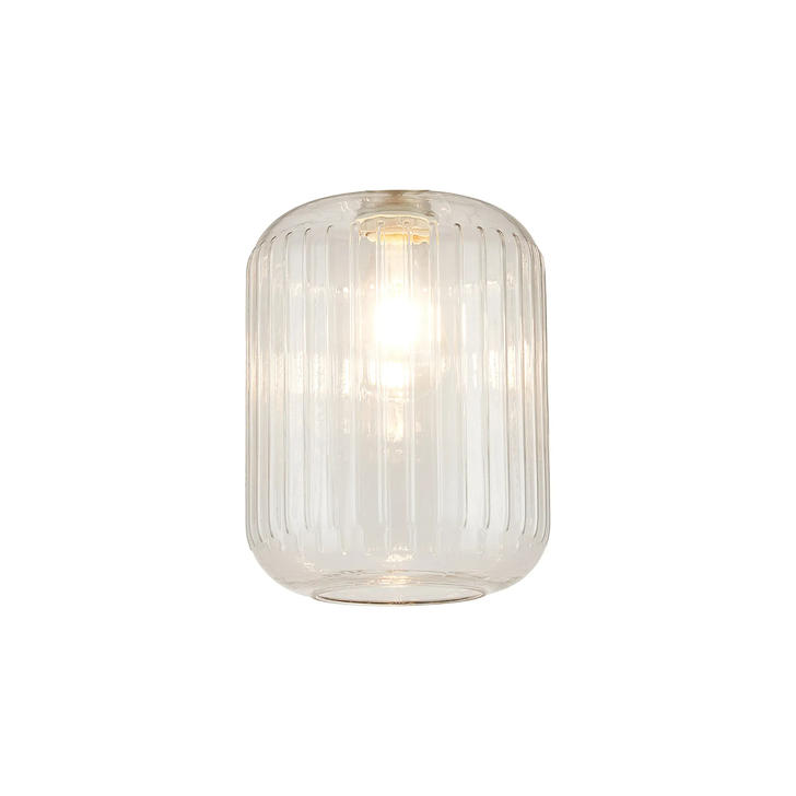 Idolite Devine 20x25.5cm Clear Ribbed Cylinder Glass Shade