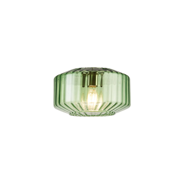 Idolite Devine 22x13cm Green Chamfered Round Rippled Glass (Z), Shade