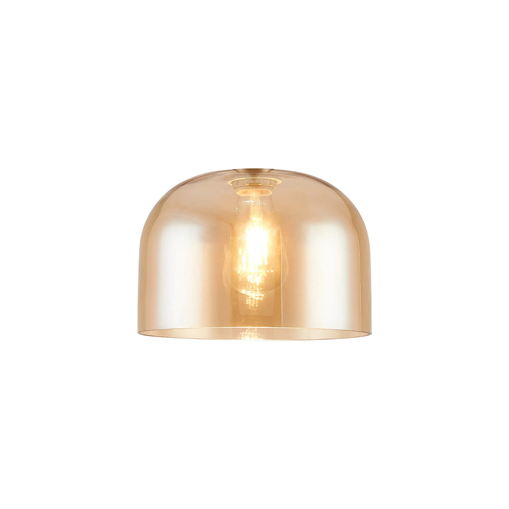 Idolite Devine 24x17cm Amber Plated Cloche Glass Shade