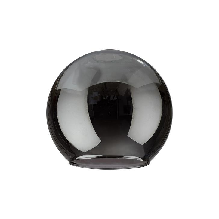 Idolite Devine 25x22.5cm Open Mouth Round Chrome Plated Globe Glass Shade