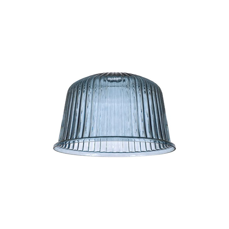 Idolite Devine 28x17.5cm Petrol Blue Ribbed Dome Glass Shade
