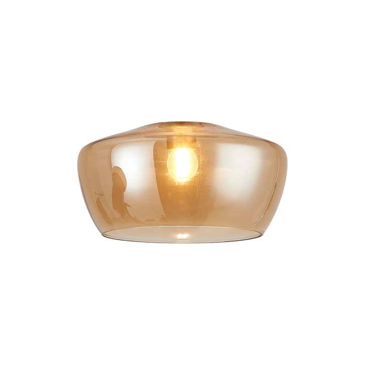 Idolite Devine 30x16.5cm Amber Plated Trapezium Glass Shade