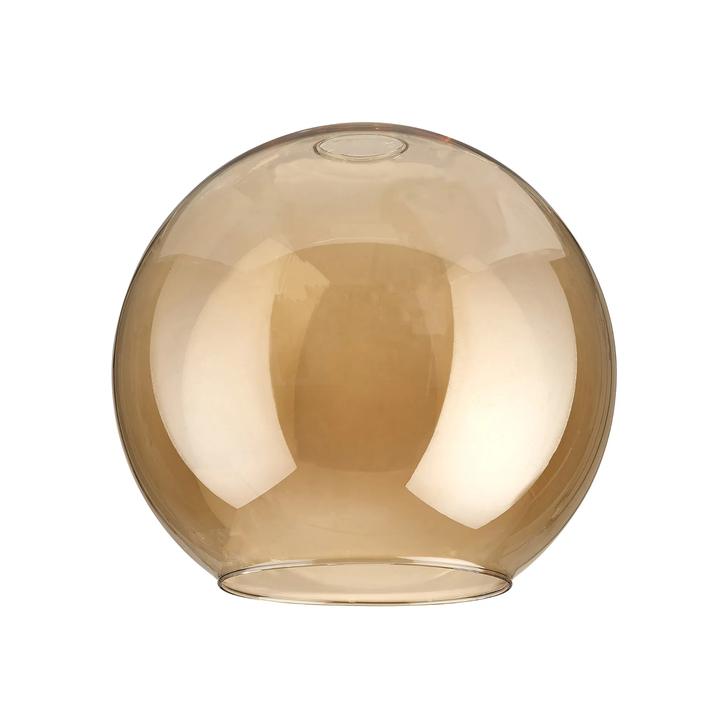 Idolite Devine 30x28cm Open Mouth Round Amber Plated Globe Glass Shade