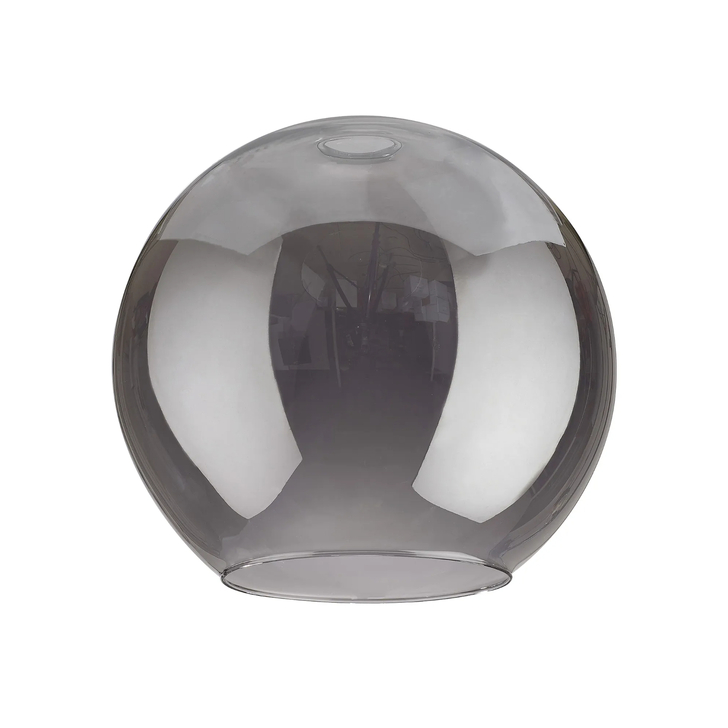 Idolite Devine 30x28cm Open Mouth Round Smoked Plated Globe Glass Shade