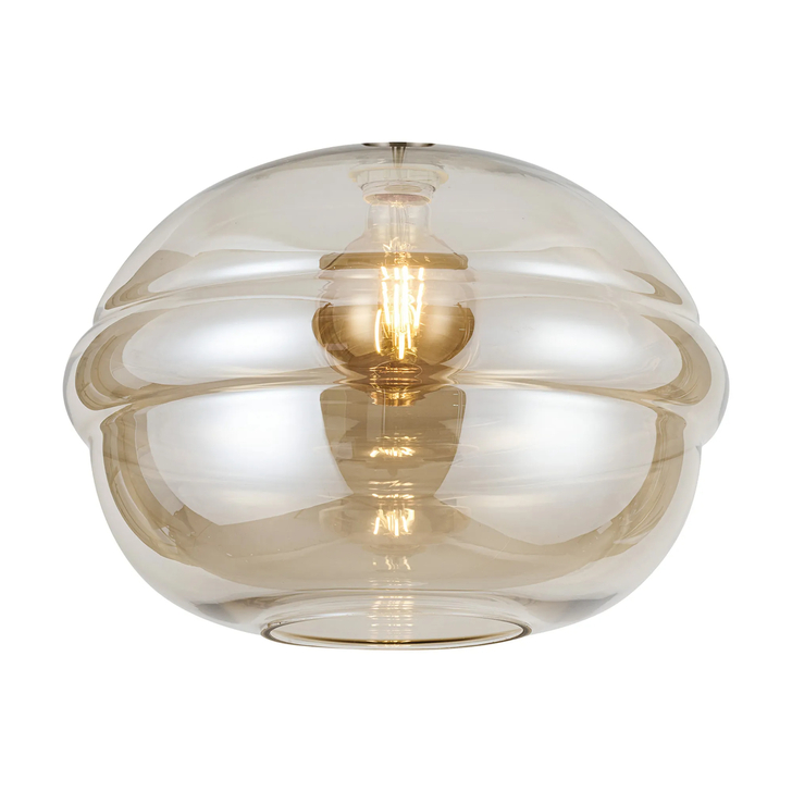 Idolite Devine 36x27cm Open Mouth Round Ripple Cognac Round Glass (AP), Shade