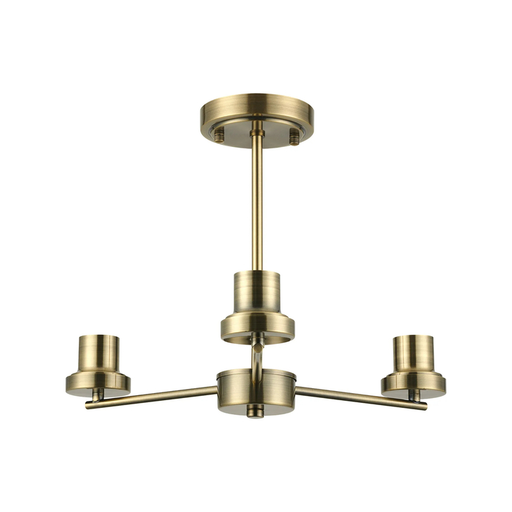 Idolite Devine Antique Brass 3 Light Upward Semi Ceiling (FRAME ONLY)