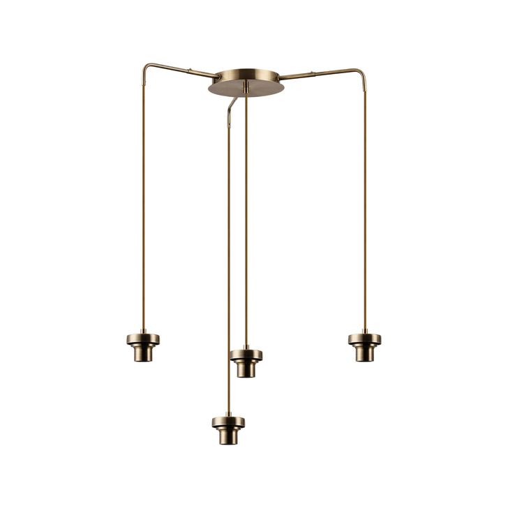 Idolite Devine Antique Brass 4 Light E27 Round Multiple Spider Pendant (FRAME ONLY)