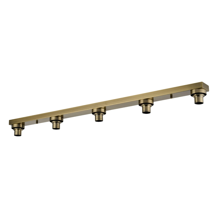 Idolite Devine Antique Brass 5 Light E27 Linear Flush Ceiling (FRAME ONLY)