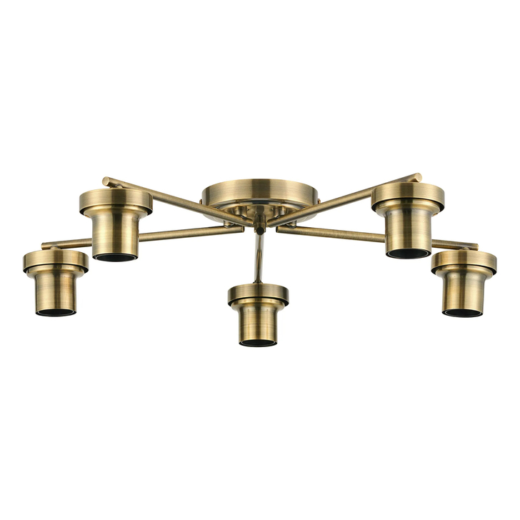 Idolite Devine Antique Brass 5 Light Flush Ceiling (FRAME ONLY)