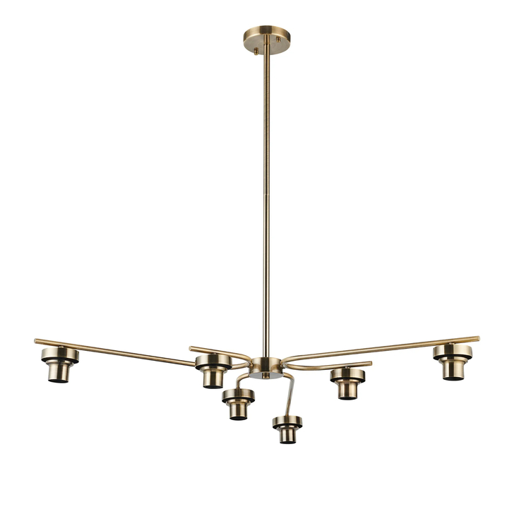 Idolite Devine Antique Brass 6 Light E27 Fixed 3 Arm Pendant (FRAME ONLY)