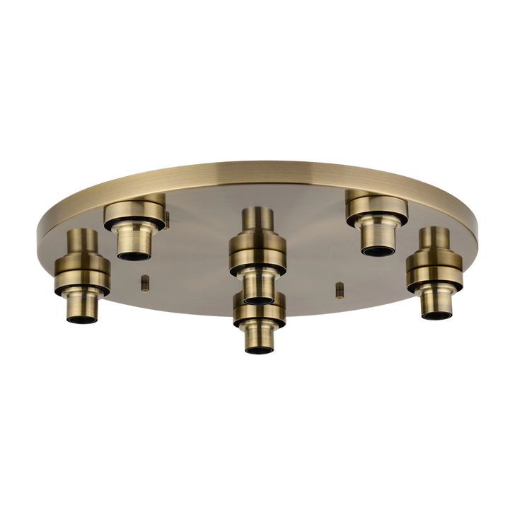 Idolite Devine Antique Brass 6 Light E27 Round Flush Ceiling (FRAME ONLY)
