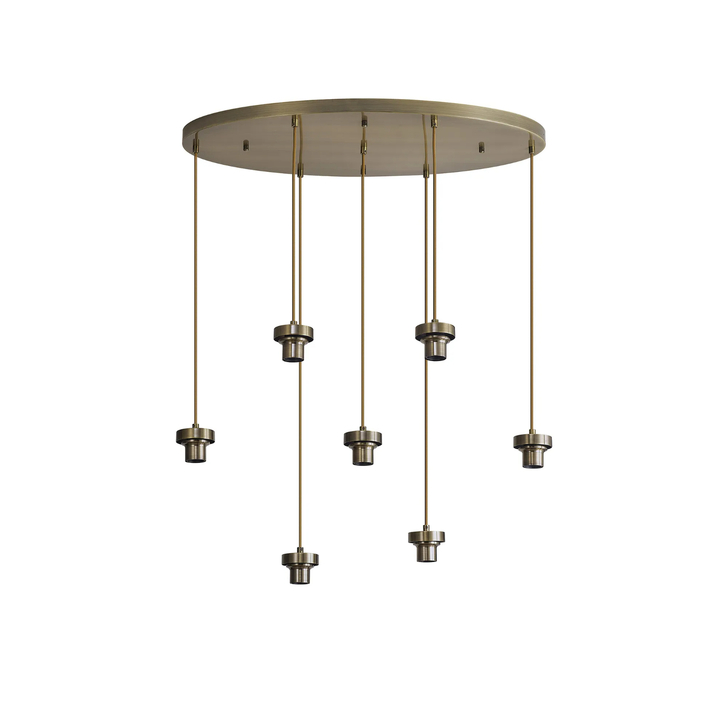 Idolite Devine Antique Brass 7 Light E27 2m Oval Multiple Pendant (FRAME ONLY)