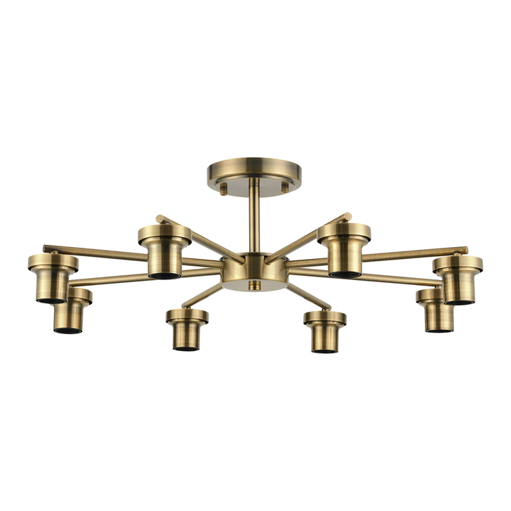 Idolite Devine Antique Brass 8 Light Downward Semi Ceiling (FRAME ONLY)