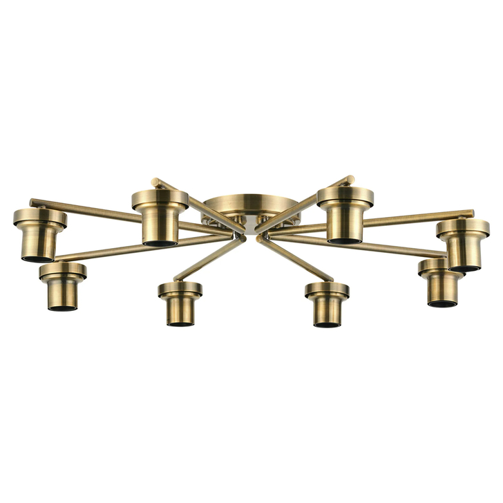 Idolite Devine Antique Brass 8 Light Flush Ceiling (FRAME ONLY)
