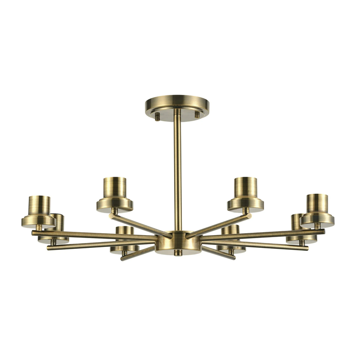 Idolite Devine Antique Brass 8 Light Upward Semi Ceiling (FRAME ONLY)