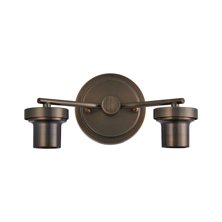 Idolite Devine Matt Bronze 2 Light E27 Round Plate Wall Light (FRAME ONLY)