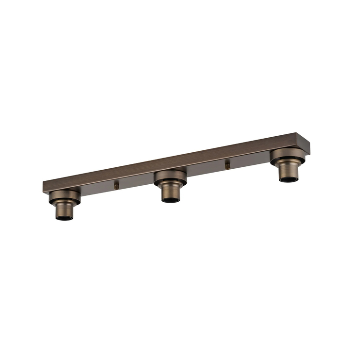 Idolite Devine Matt Bronze 3 Light E27 Linear Flush Ceiling (FRAME ONLY)