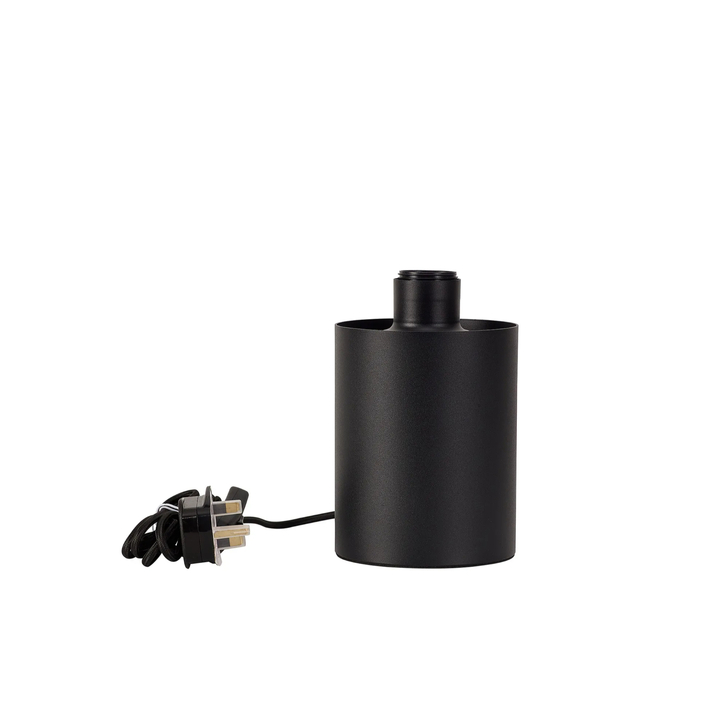 Idolite Devine Satin Black 1 LIght E27 15cm Uplight Table Lamp Without Shade,