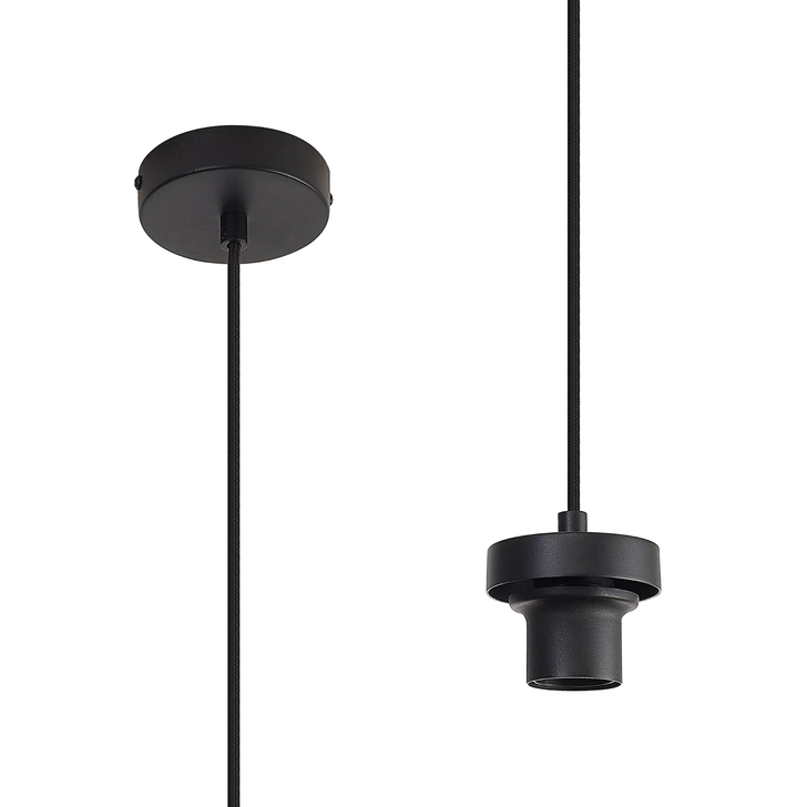 Idolite Devine Satin Black 1 Light E27 2m Pendant (FRAME ONLY)