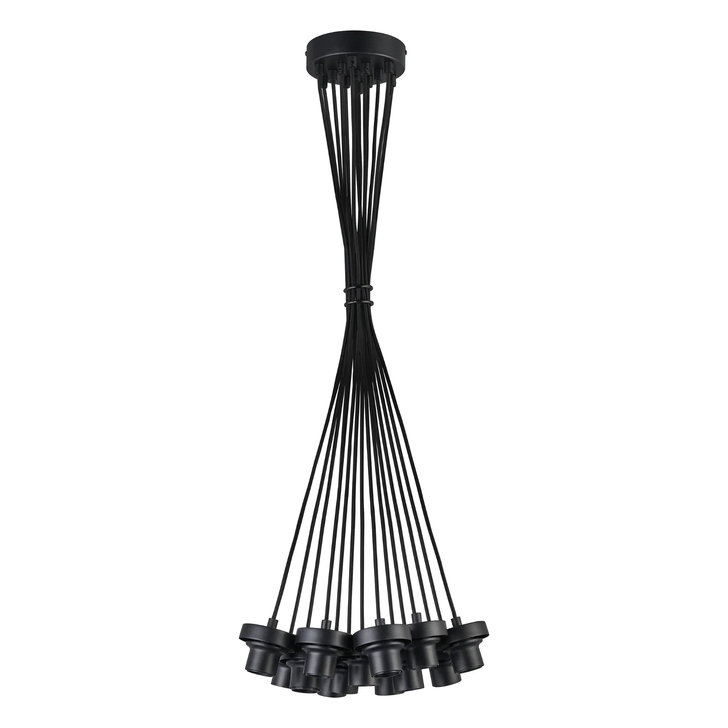 Idolite Devine Satin Black 13 Light E27 2m Cluster Pendant (FRAME ONLY), Suitable For A Vast Selection Of Glass Shades