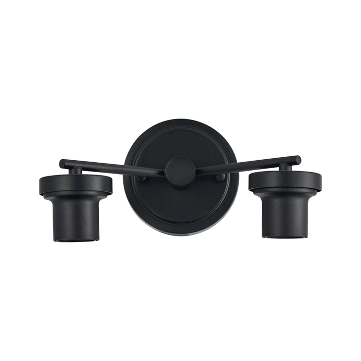 Idolite Devine Satin Black 2 Light E27 Round Plate Wall Light (FRAME ONLY)
