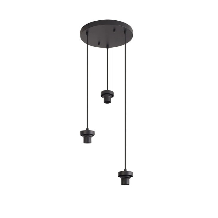Idolite Devine Satin Black 3 Light E27 2m Round Multiple Pendant (FRAME ONLY)