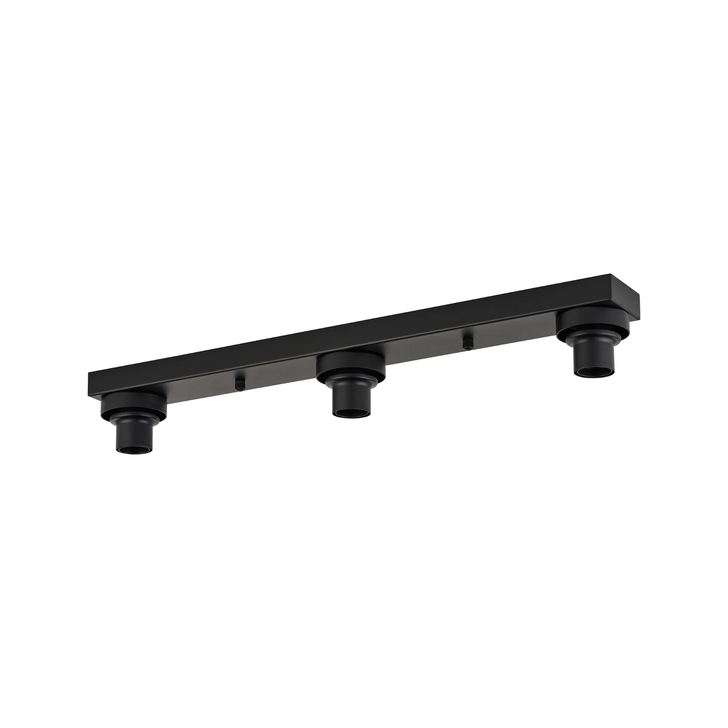 Idolite Devine Satin Black 3 Light E27 Linear Flush Ceiling (FRAME ONLY)