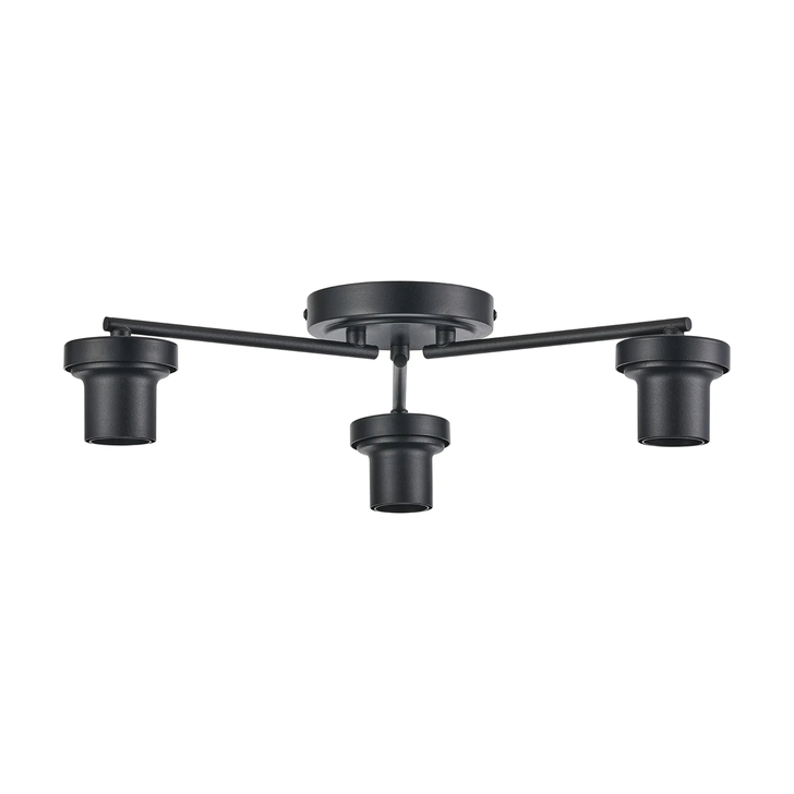 Idolite Devine Satin Black 3 Light Flush Ceiling (FRAME ONLY)