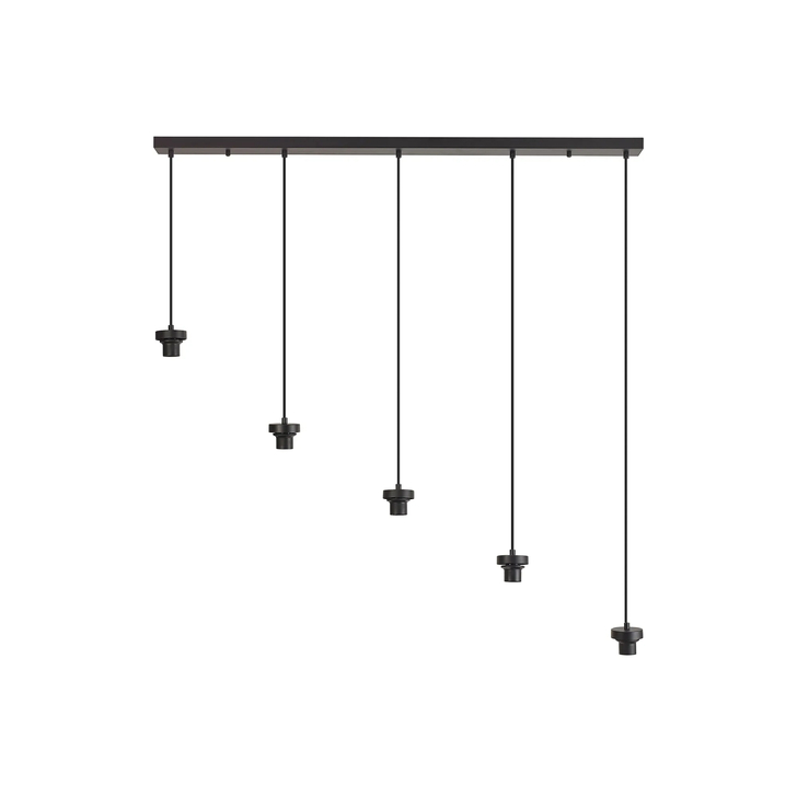 Idolite Devine Satin Black 5 Light E27 2m Linear Multiple Pendant (FRAME ONLY)