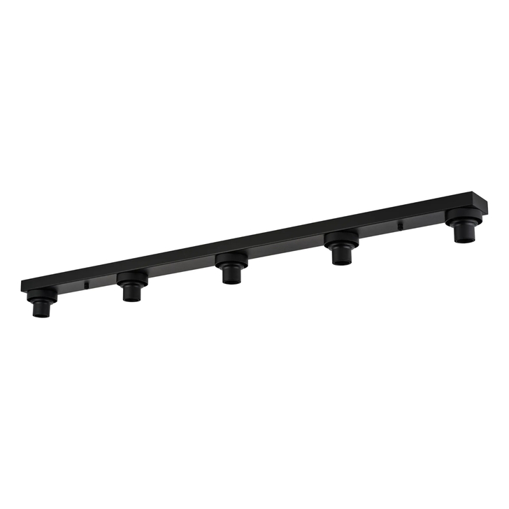 Idolite Devine Satin Black 5 Light E27 Linear Flush Ceiling (FRAME ONLY)