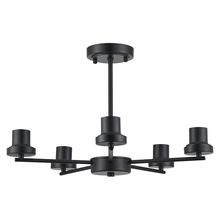 Idolite Devine Satin Black 5 Light Upward Semi Ceiling (FRAME ONLY)