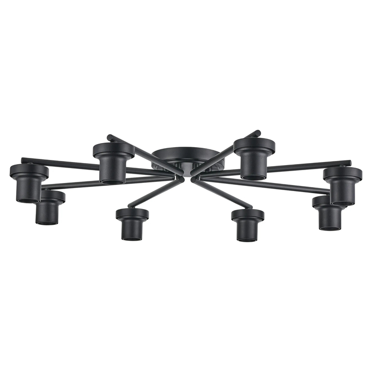 Idolite Devine Satin Black 8 Light Flush Ceiling (FRAME ONLY)