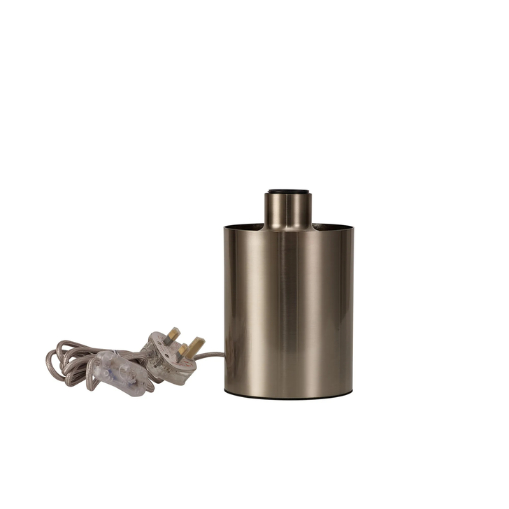 Idolite Devine Satin Nickel 1 LIght E27 15cm Uplight Table Lamp Without Shade,