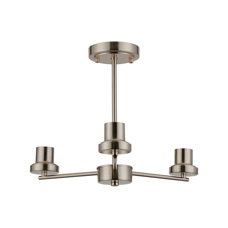 Idolite Devine Satin Nickel 3 Light Upward Semi Ceiling (FRAME ONLY)