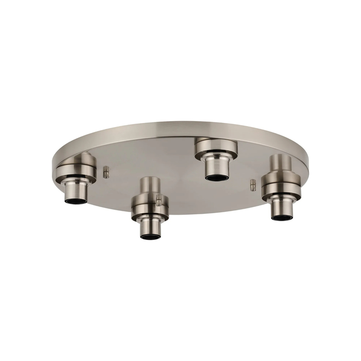 Idolite Devine Satin Nickel 4 Light E27 Round Flush Ceiling (FRAME ONLY)