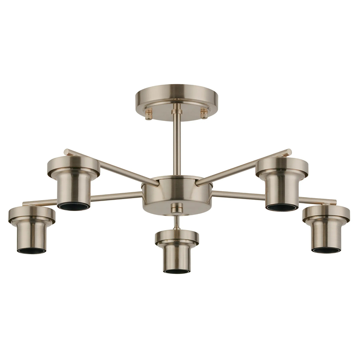 Idolite Devine Satin Nickel 5 Light Downward Semi Ceiling (FRAME ONLY)
