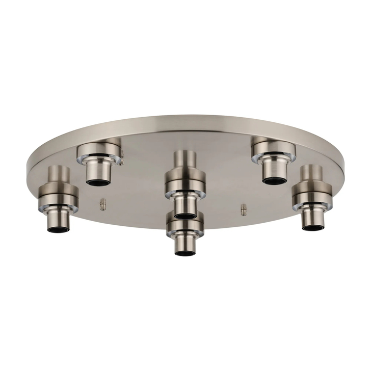 Idolite Devine Satin Nickel 6 Light E27 Round Flush Ceiling (FRAME ONLY)