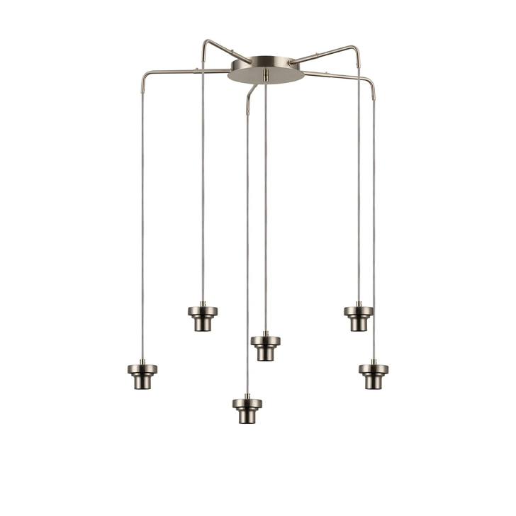Idolite Devine Satin Nickel 6 Light E27 Round Multiple Spider Pendant (FRAME ONLY)