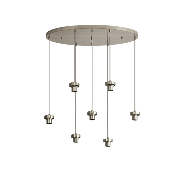 Idolite Devine Satin Nickel 7 Light E27 2m Oval Multiple Pendant (FRAME ONLY)