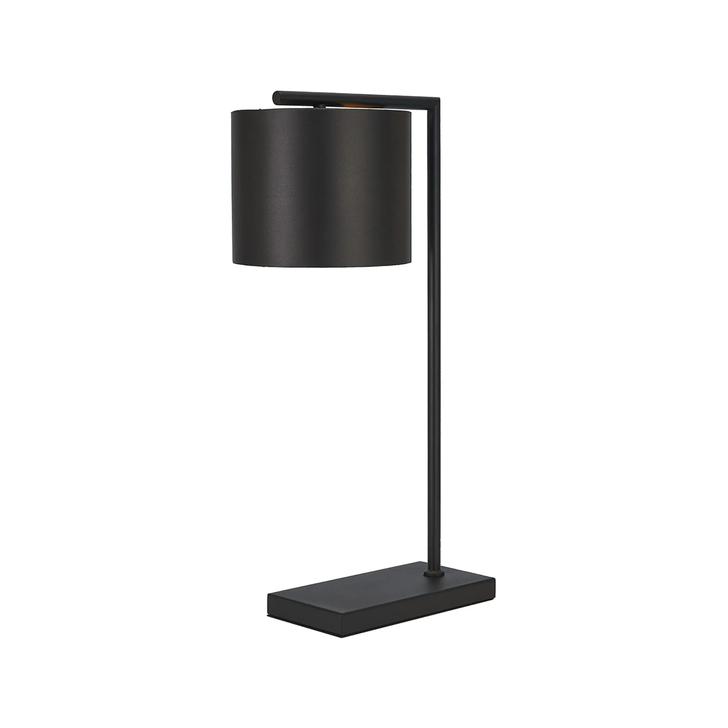 Idolite Devine Table Lamp, 1 Light E27, Satin Black/Slate 20x16.5cm Satin Shade