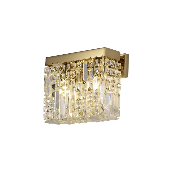 Idolite Dividi Gold Finish 2 Light Crystal Wall Light