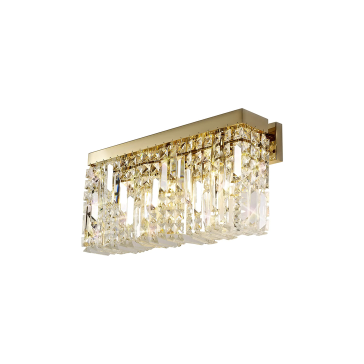 Idolite Dividi Gold Finish 3 Light Crystal Wall Light